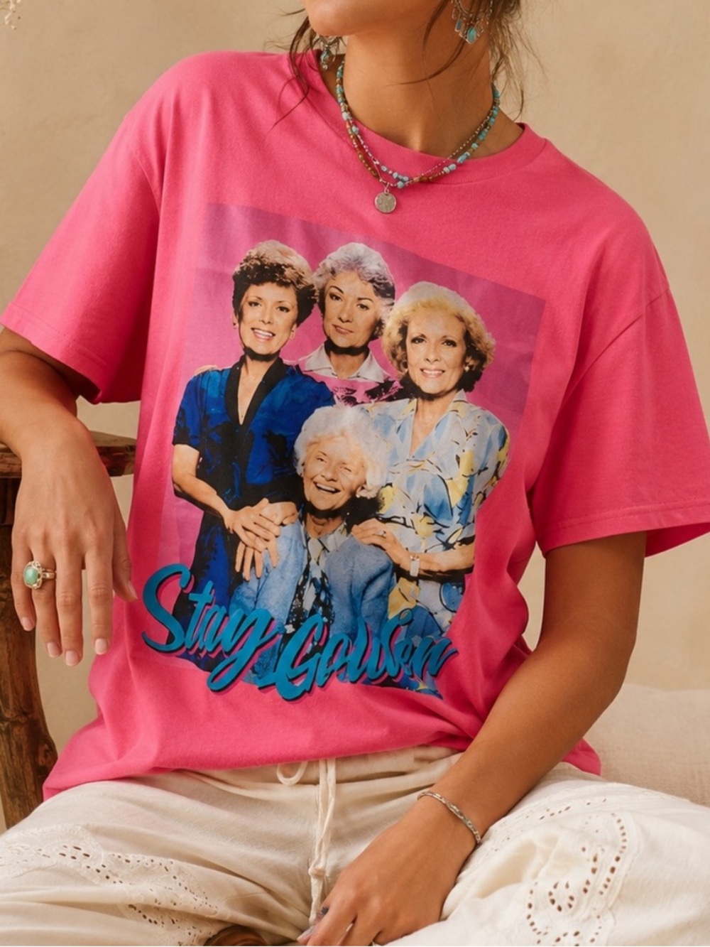 The Golden Girls 80’s Sitcom Neon Hot Pink T-Shirt Size Small